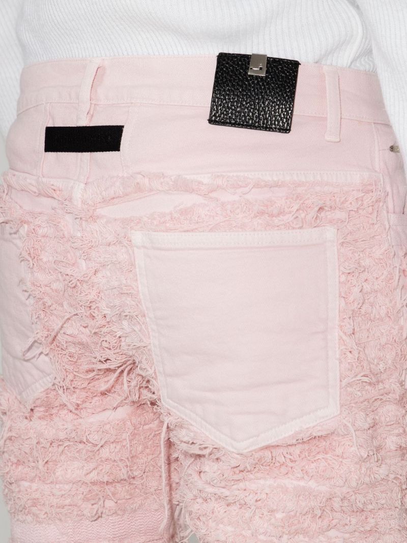 X Blackmeans Shredded Straight Leg Jeans