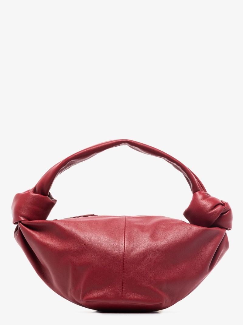 Red Double Knot Mini Leather Clutch Bag