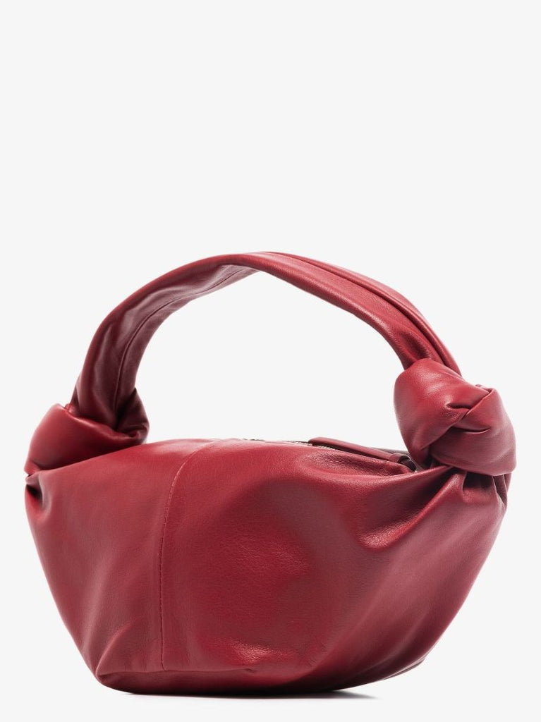 Red Double Knot Mini Leather Clutch Bag