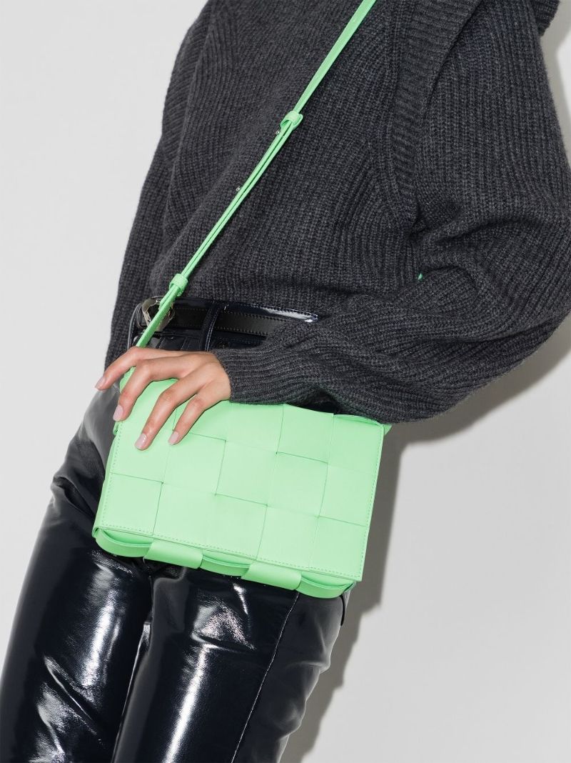 Green Cassette Leather Shoulder Bag