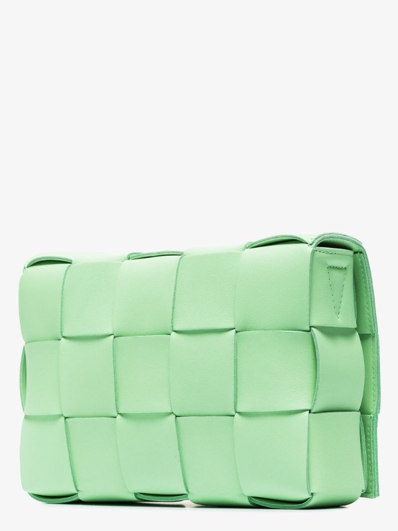 Green Cassette Leather Shoulder Bag