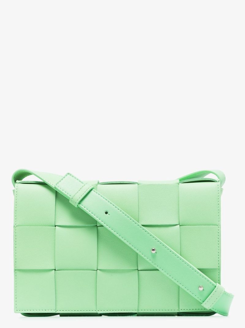 Green Cassette Leather Shoulder Bag