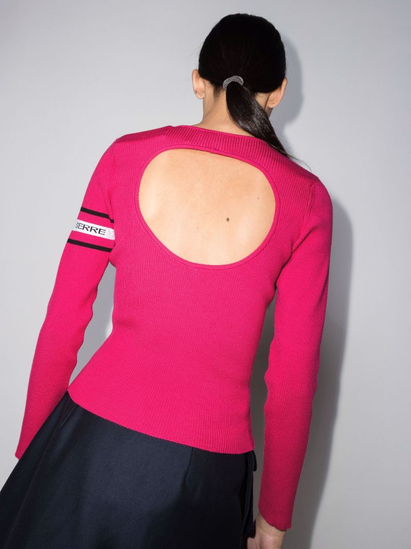 Open Back Ribbed Wool Sweater