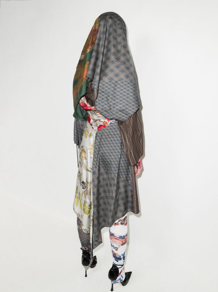 Patchwork Silk Midi Dress