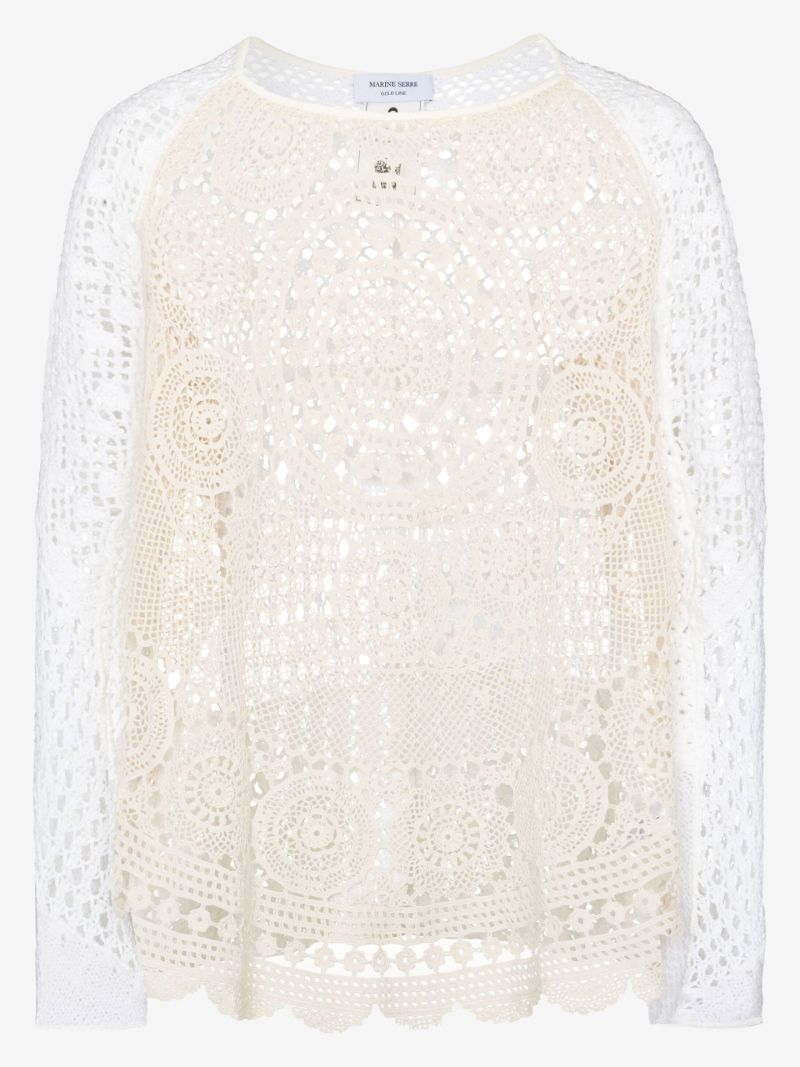 Crochet Knit Cotton Sweater