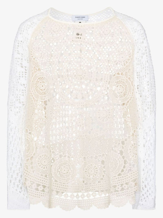 Crochet Knit Cotton Sweater
