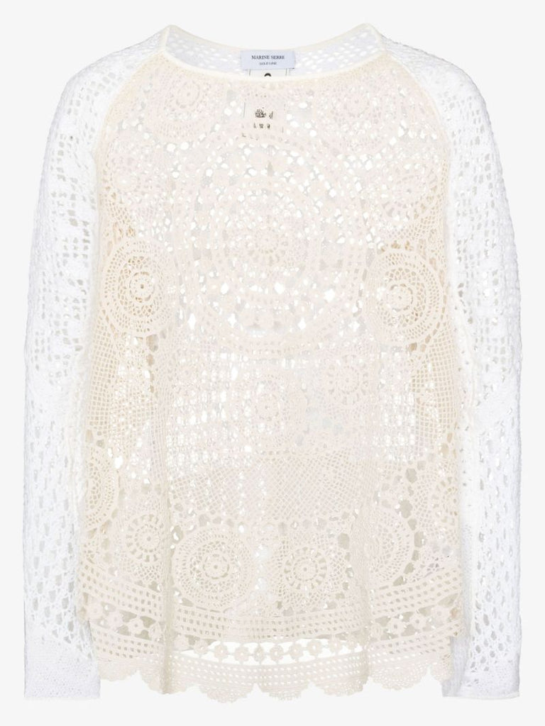 Crochet Knit Cotton Sweater