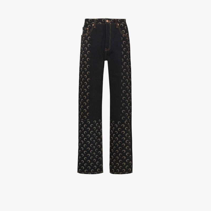 Patchwork Straight Leg Jeans