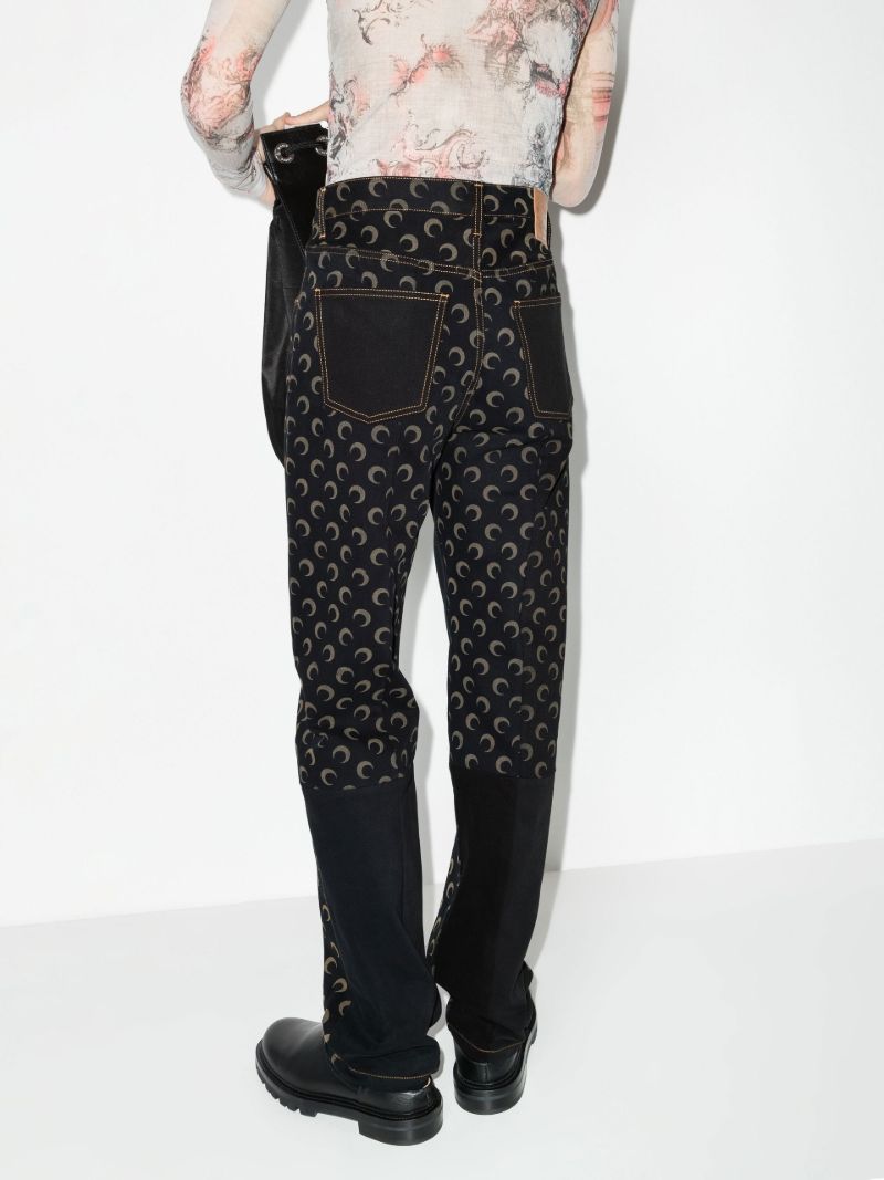 Patchwork Straight Leg Jeans