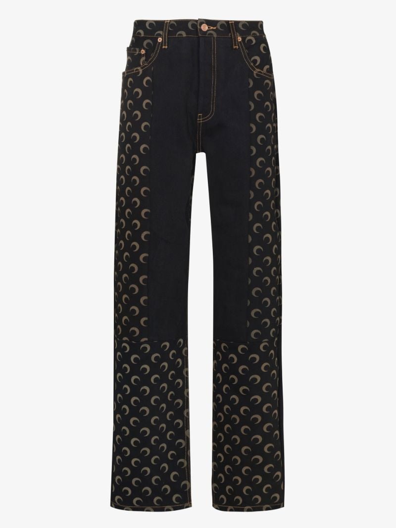 Patchwork Straight Leg Jeans