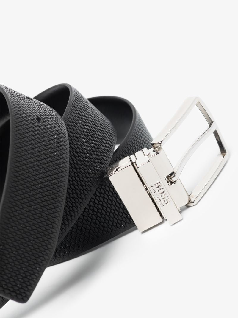 Black Leather Belt and Card Holder Gift Set