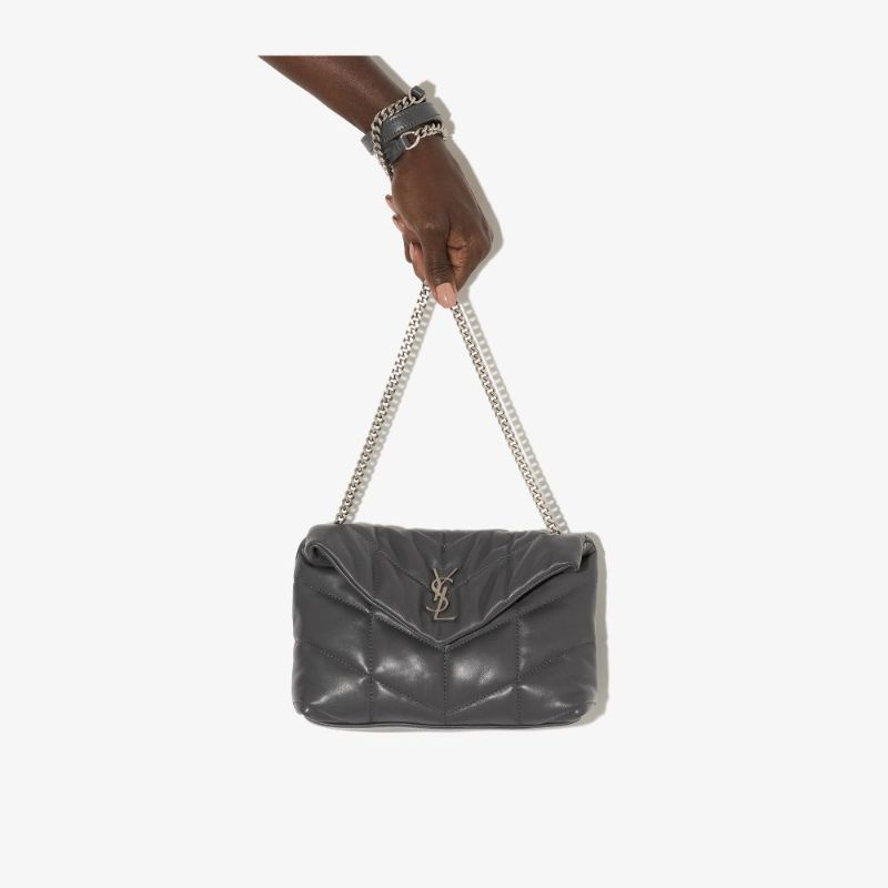 Grey Loulou Toy Leather Shoulder Bag