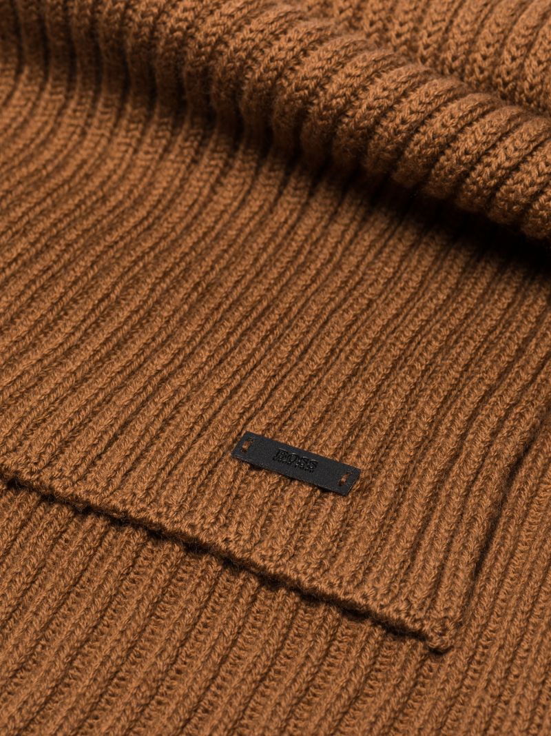 Brown Virgin Wool Scarf