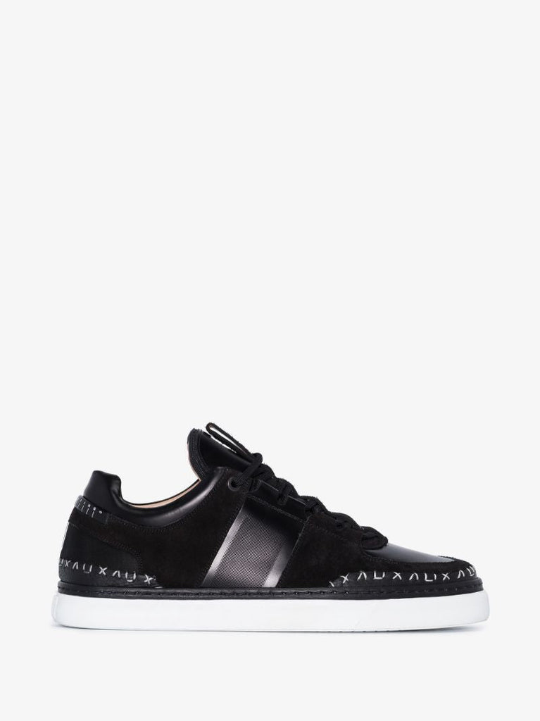 Black Infra Cable Leather Sneakers