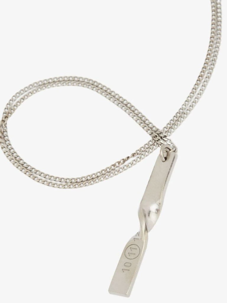 Silver Tone Twist Pendant Necklace