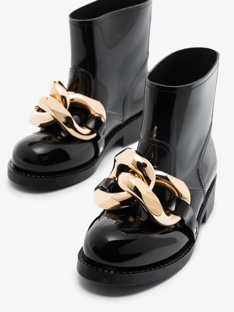 Black Chain Rubber Boots