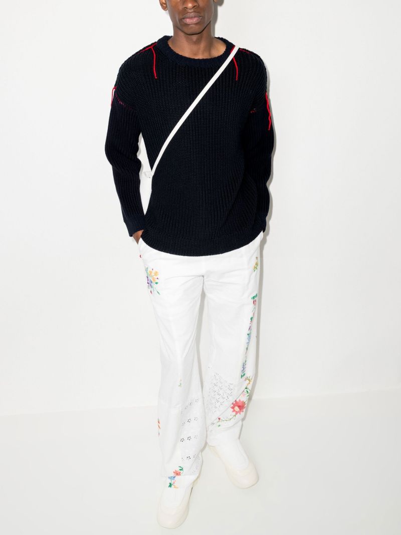Repurposed Yarn Logo Knit Cotton Sweater