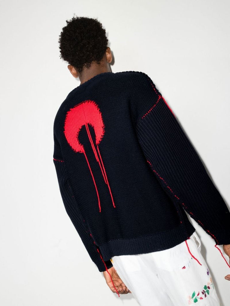 Repurposed Yarn Logo Knit Cotton Sweater