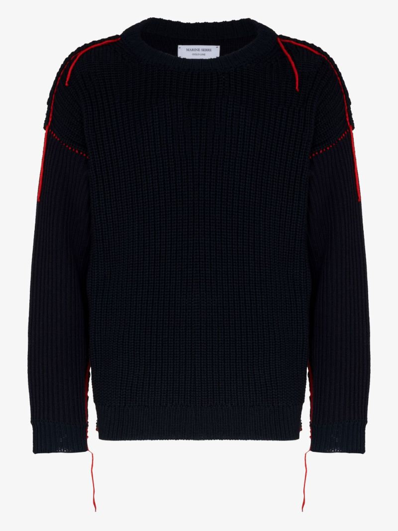 Repurposed Yarn Logo Knit Cotton Sweater