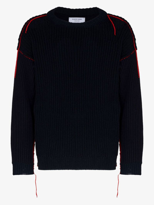 Repurposed Yarn Logo Knit Cotton Sweater