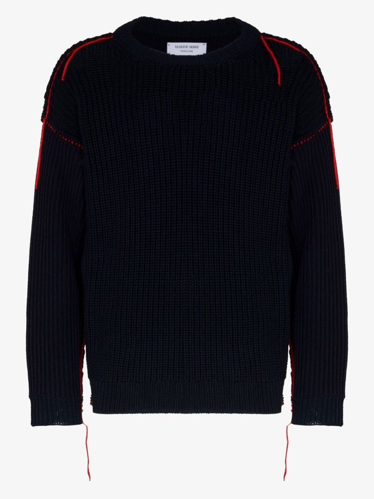 Repurposed Yarn Logo Knit Cotton Sweater