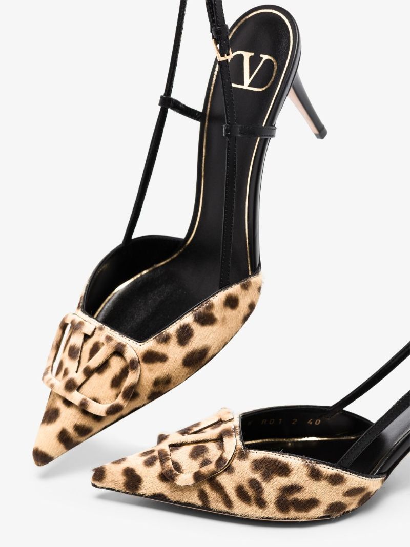 Black Vlogo Signature 80 Leopard Print Leather Pumps