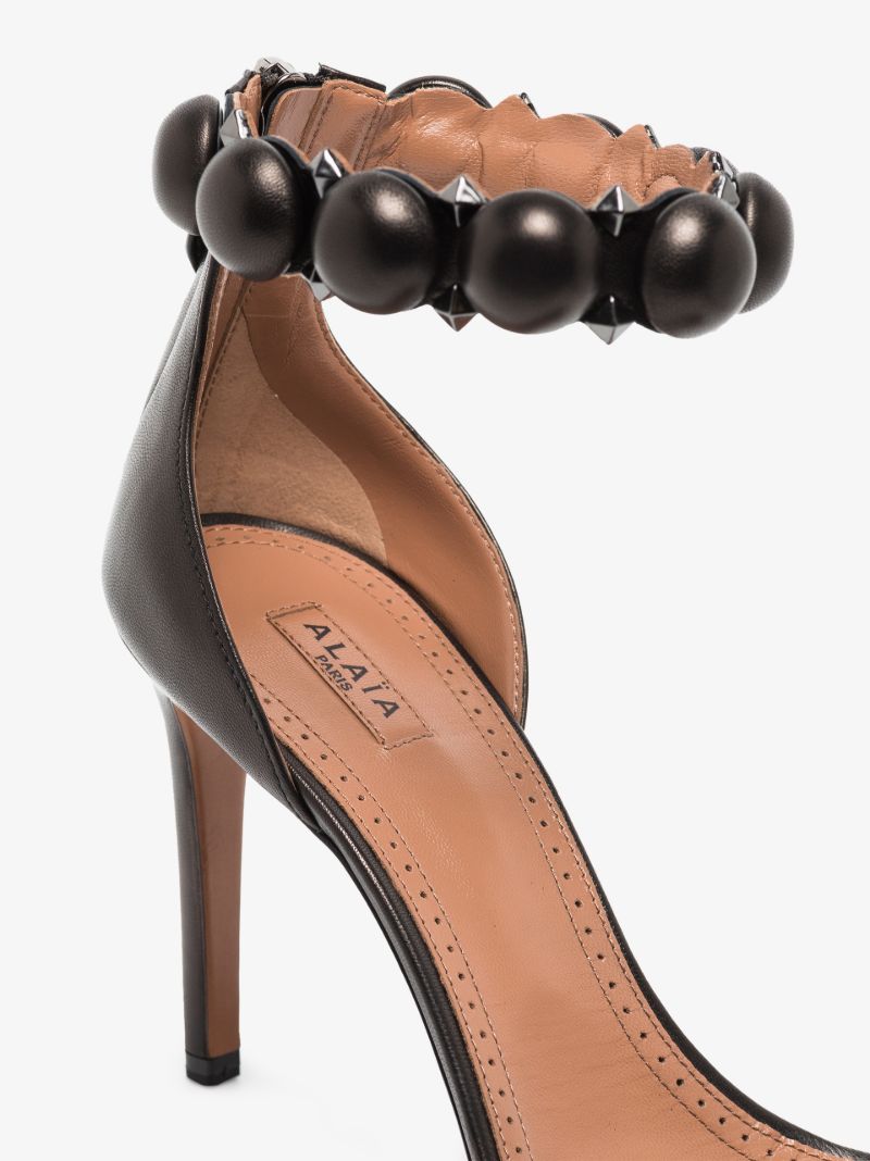 Black Bombe 75 Leather Sandals