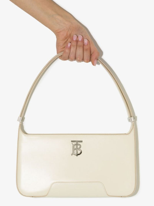 White Tb Medium Leather Shoulder Bag