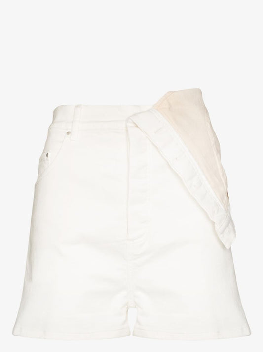 Asymmetric Waist Denim Shorts