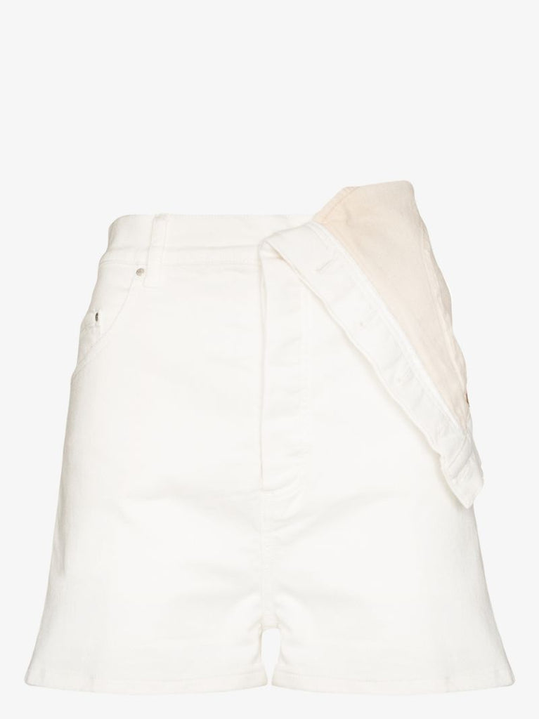Asymmetric Waist Denim Shorts
