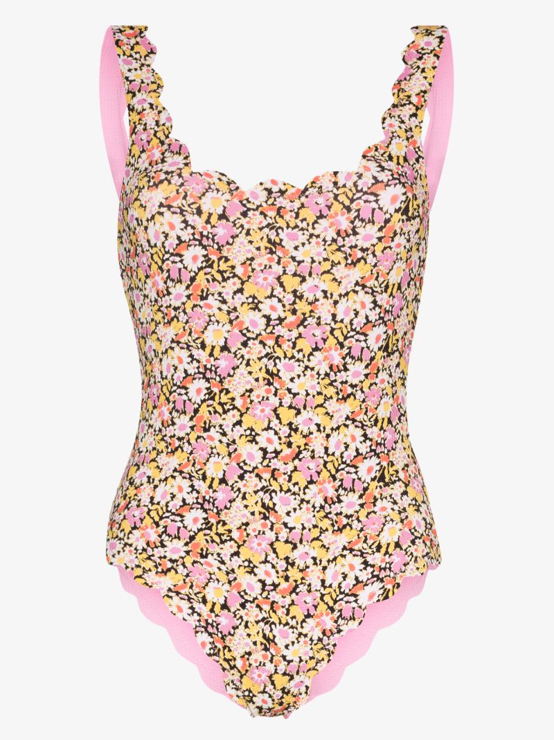 Palm Springs Scalloped Floral Print Swimsuit