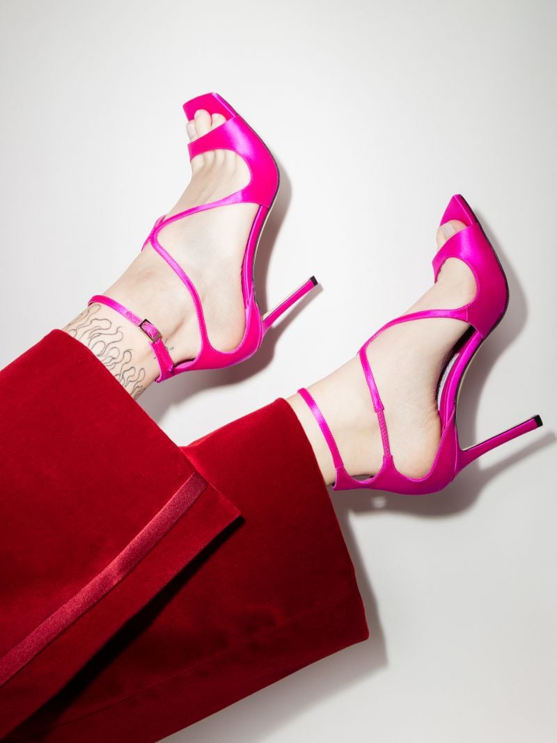 Pink Azia 95 Satin Sandals