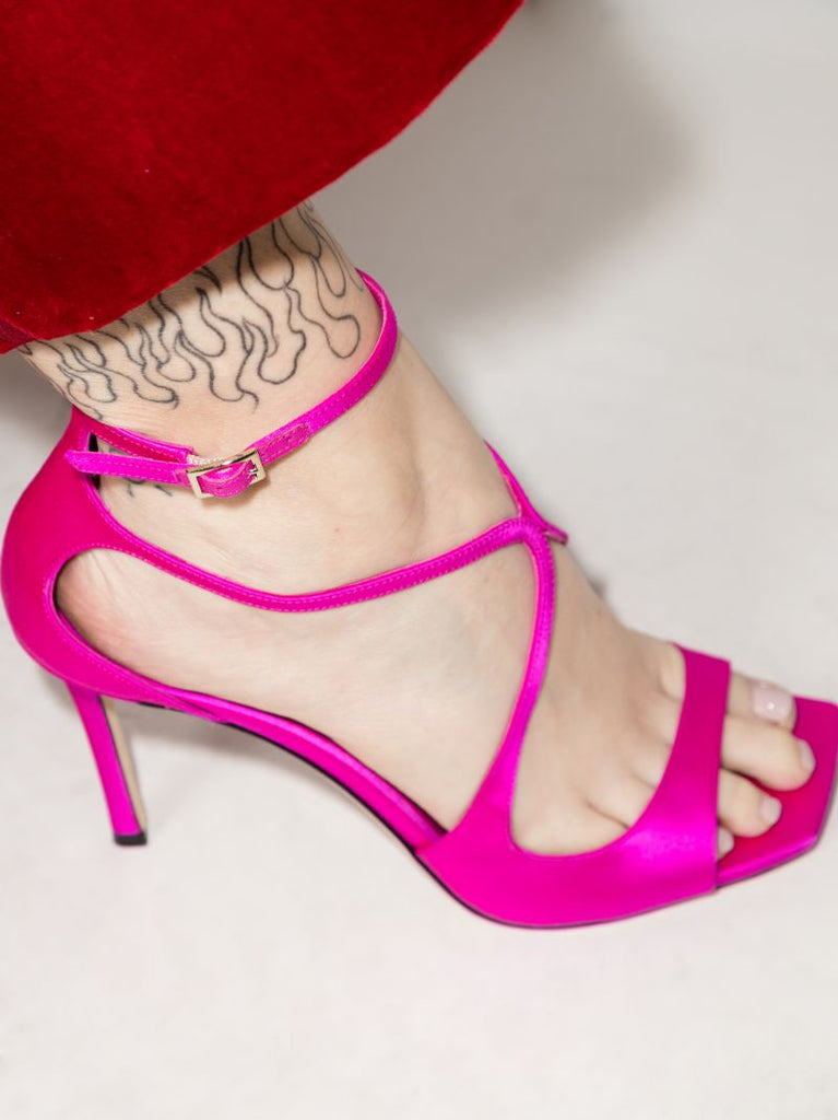 Pink Azia 95 Satin Sandals