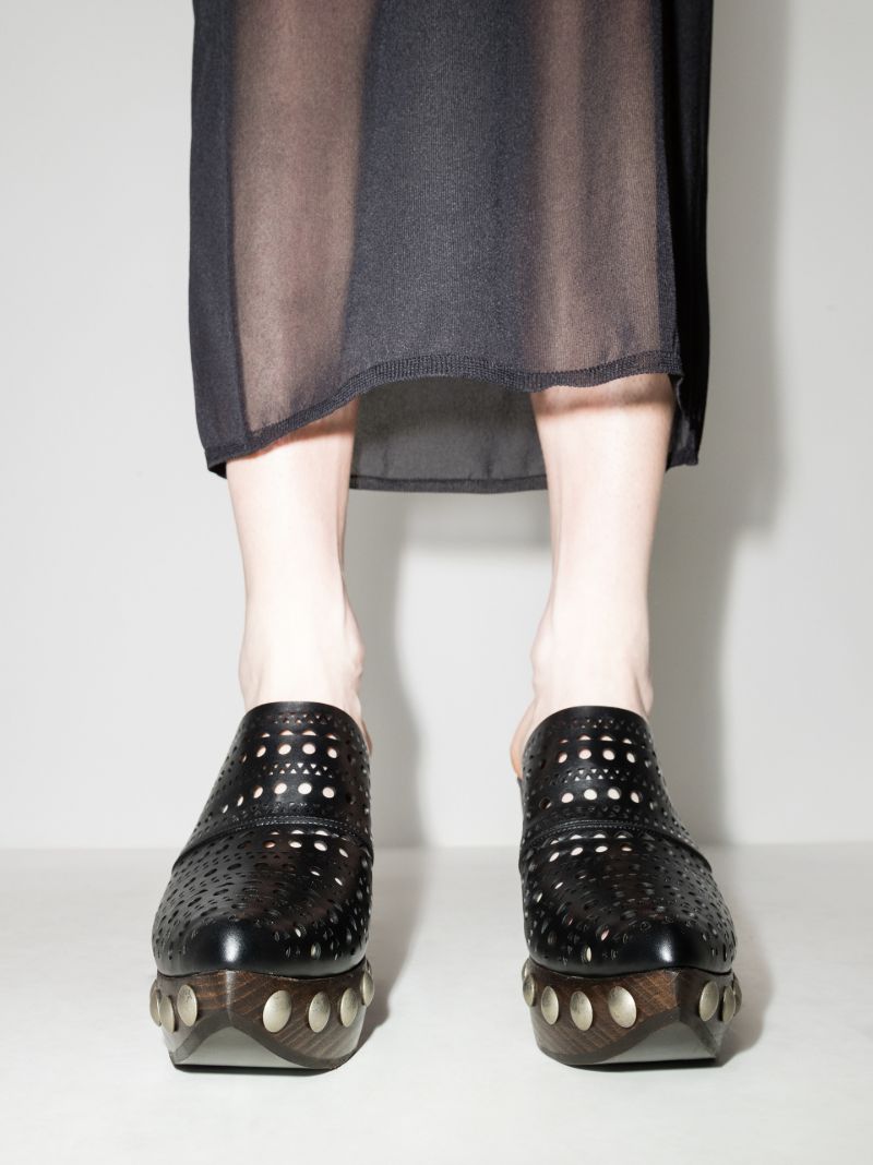 Black Le Sabot 100 Studded Leather Clogs