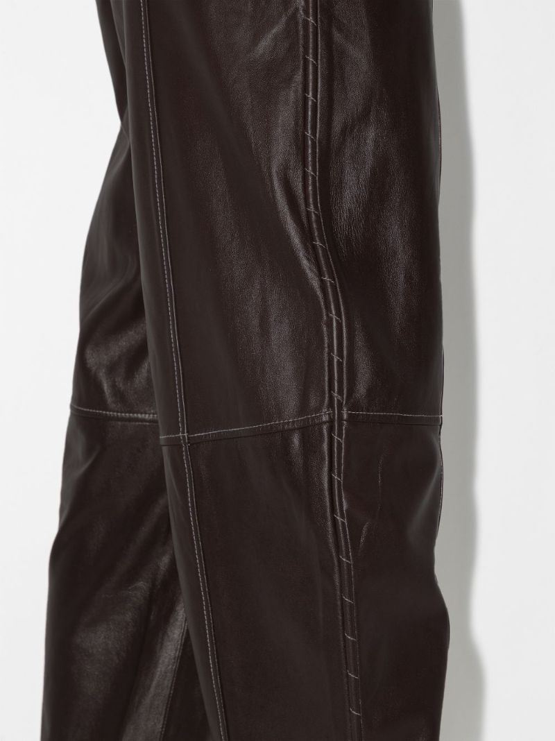 Barrel Leg Leather Trousers