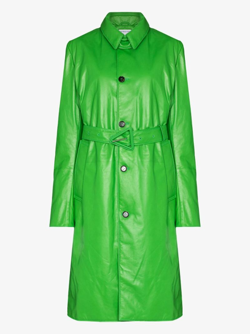 Green Leather Trench Coat