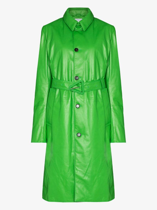 Green Leather Trench Coat