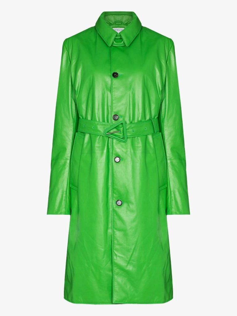 Green Leather Trench Coat