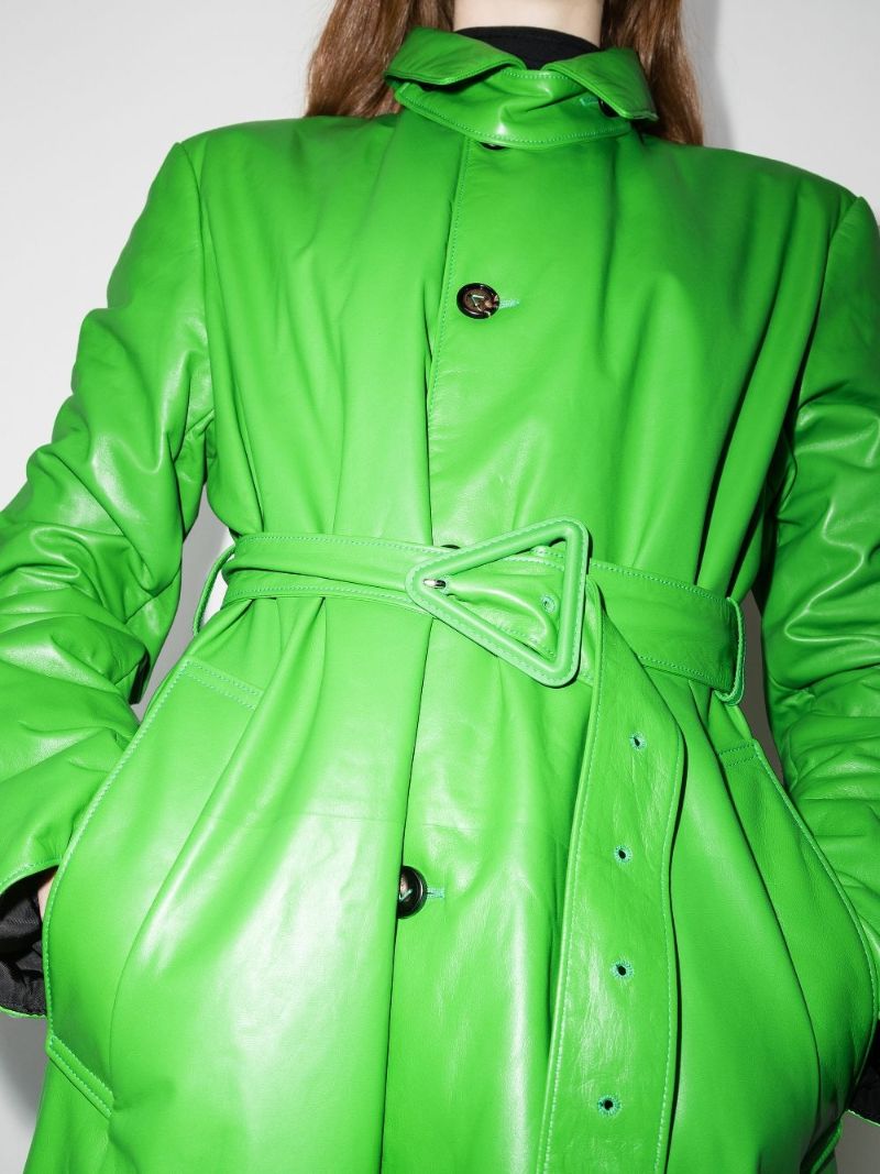Green Leather Trench Coat