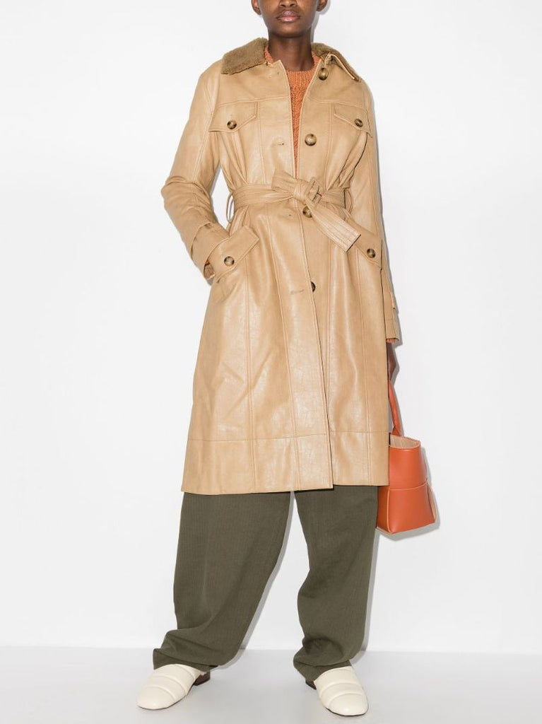 Hana Coated Removable Collar Coat