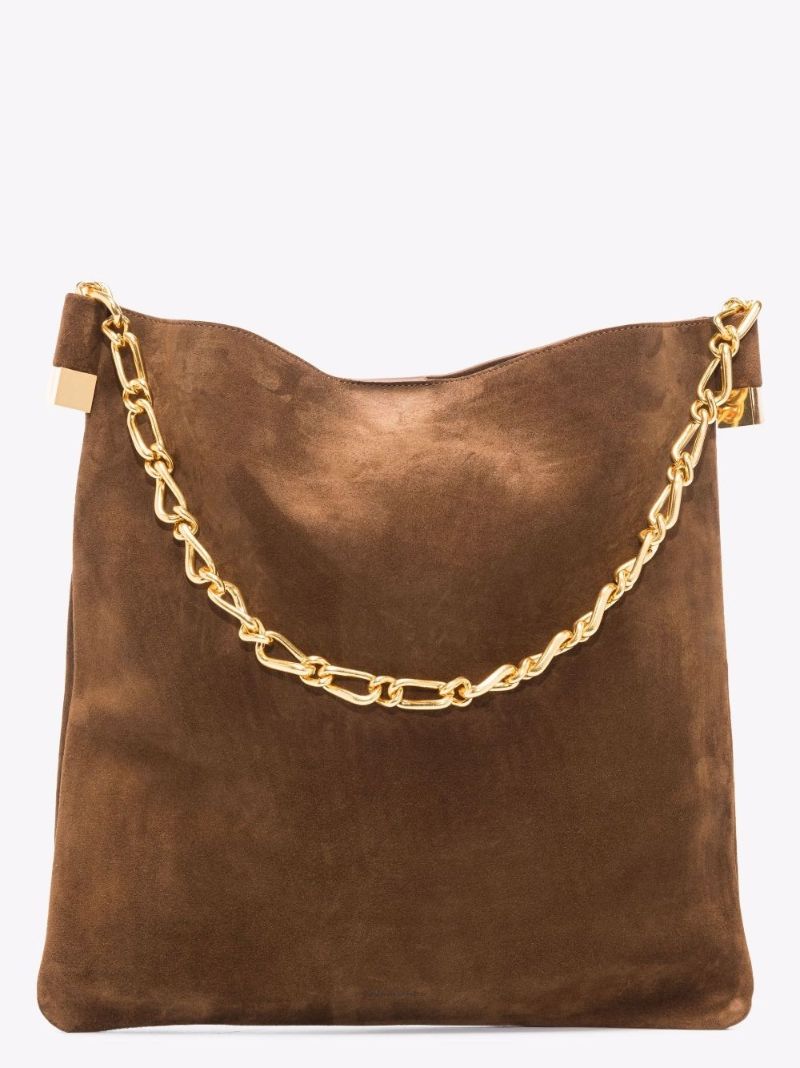 Brown the Dice Hobo Suede Shoulder Bag