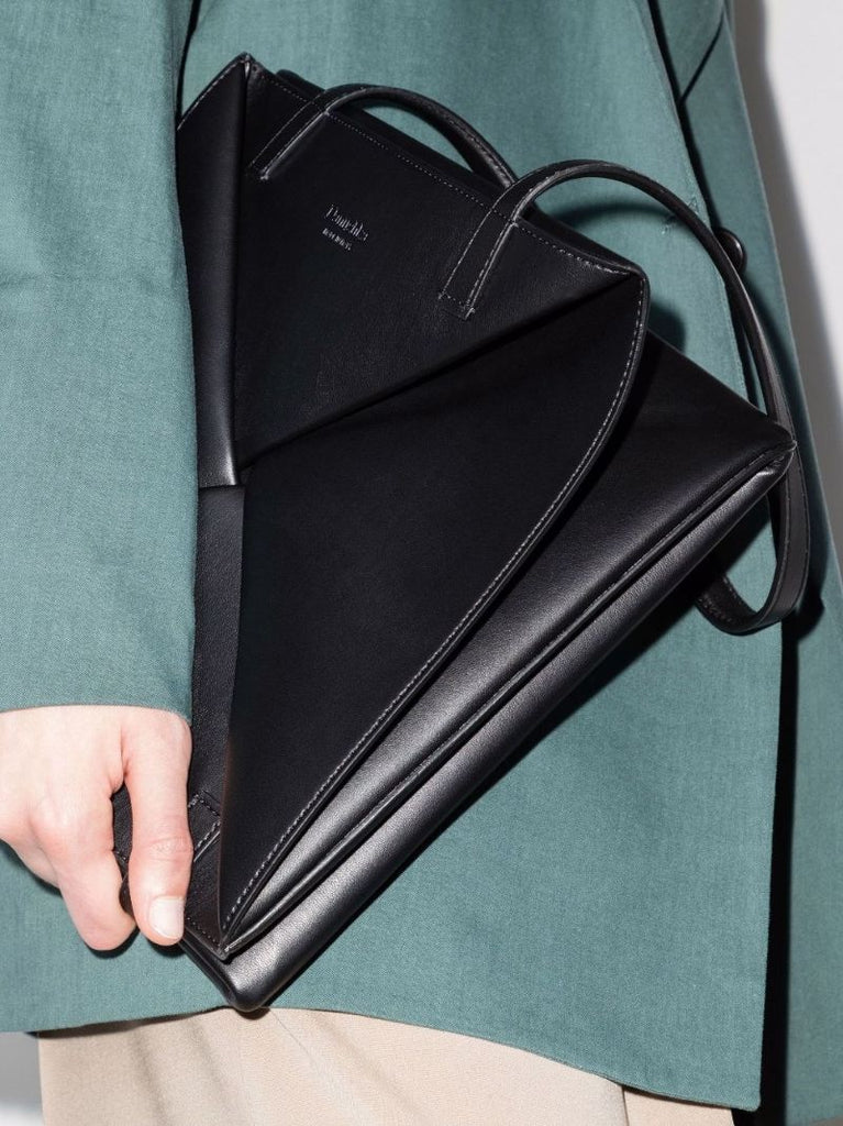 Black Origami Vegan Leather Tote Bag