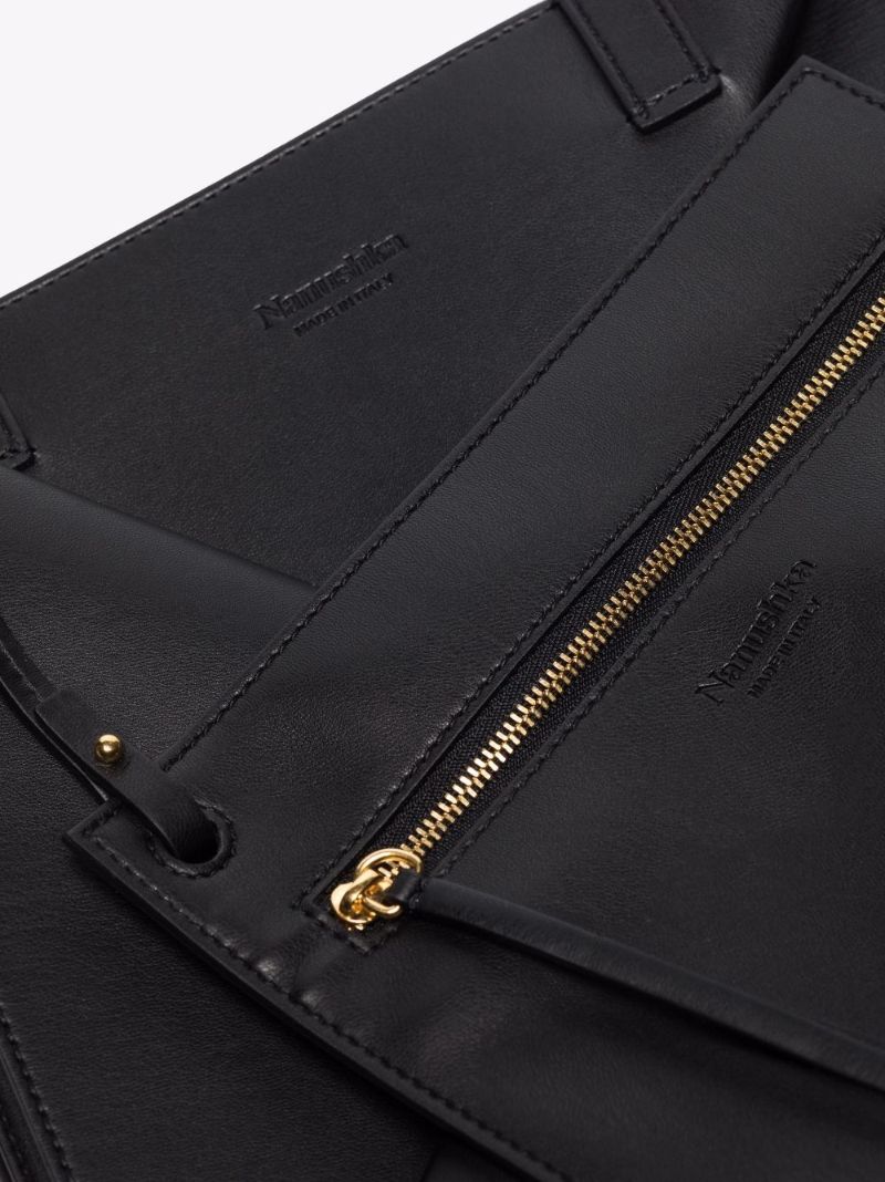 Black Origami Vegan Leather Tote Bag