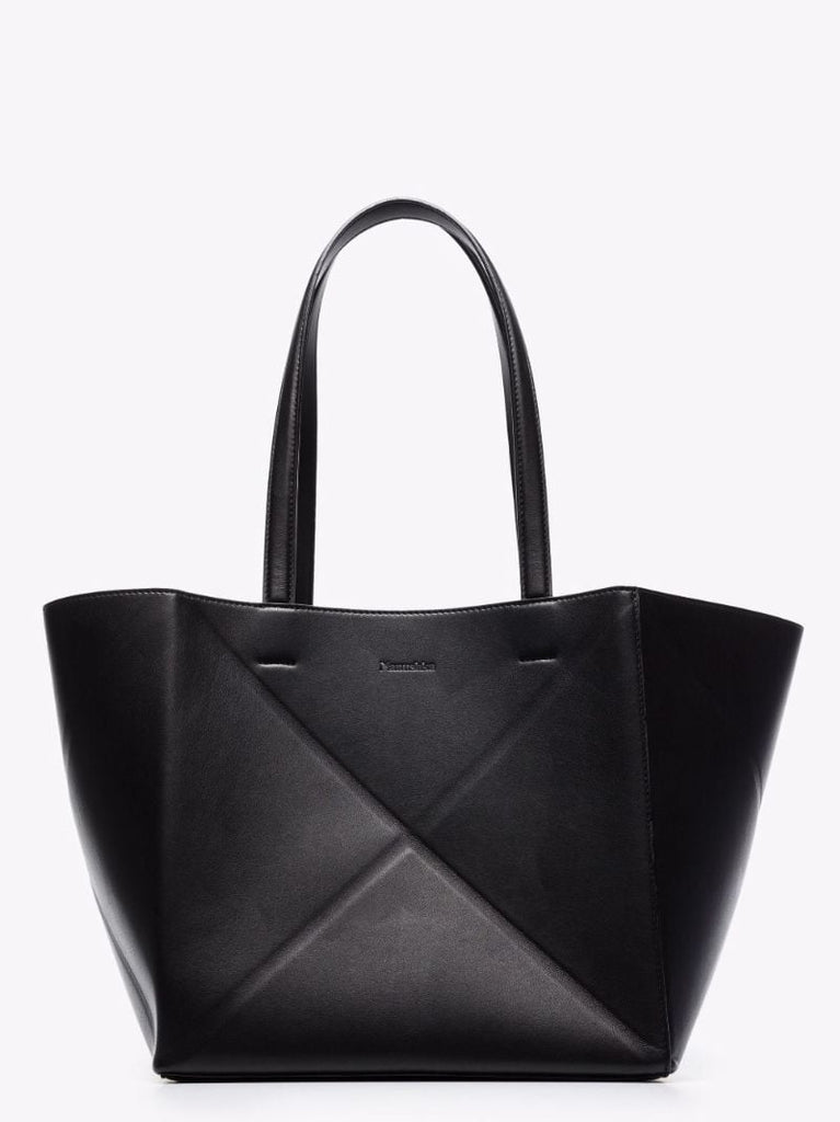 Black Origami Vegan Leather Tote Bag