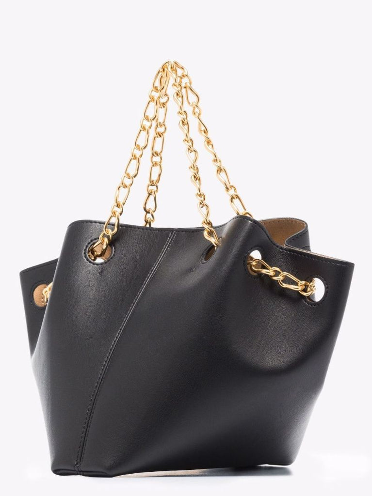 Black Gather Vegan Leather Bucket Bag