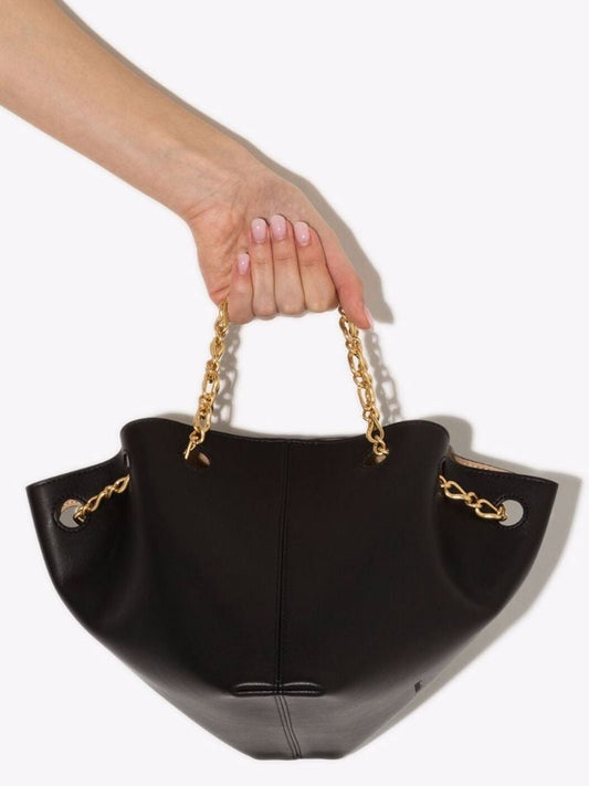 Black Gather Vegan Leather Bucket Bag