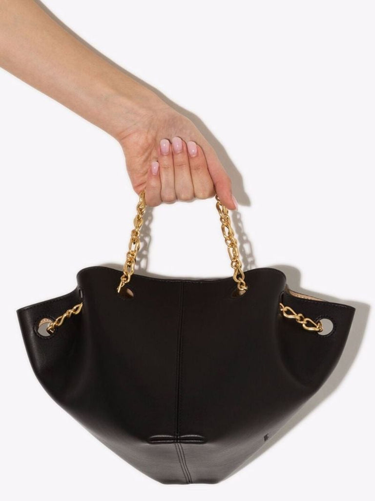Black Gather Vegan Leather Bucket Bag
