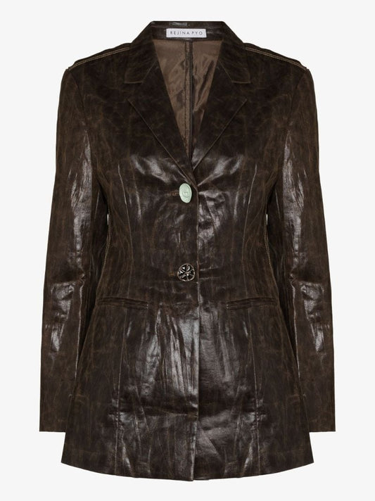 Margo Faux Leather Blazer