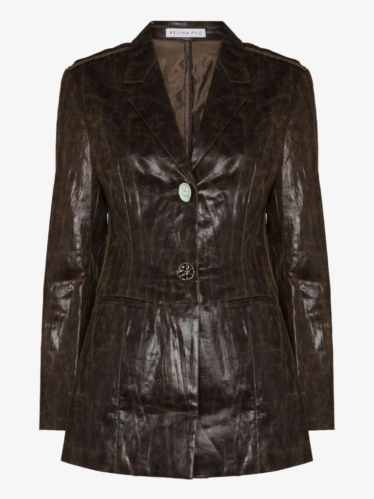 Margo Faux Leather Blazer