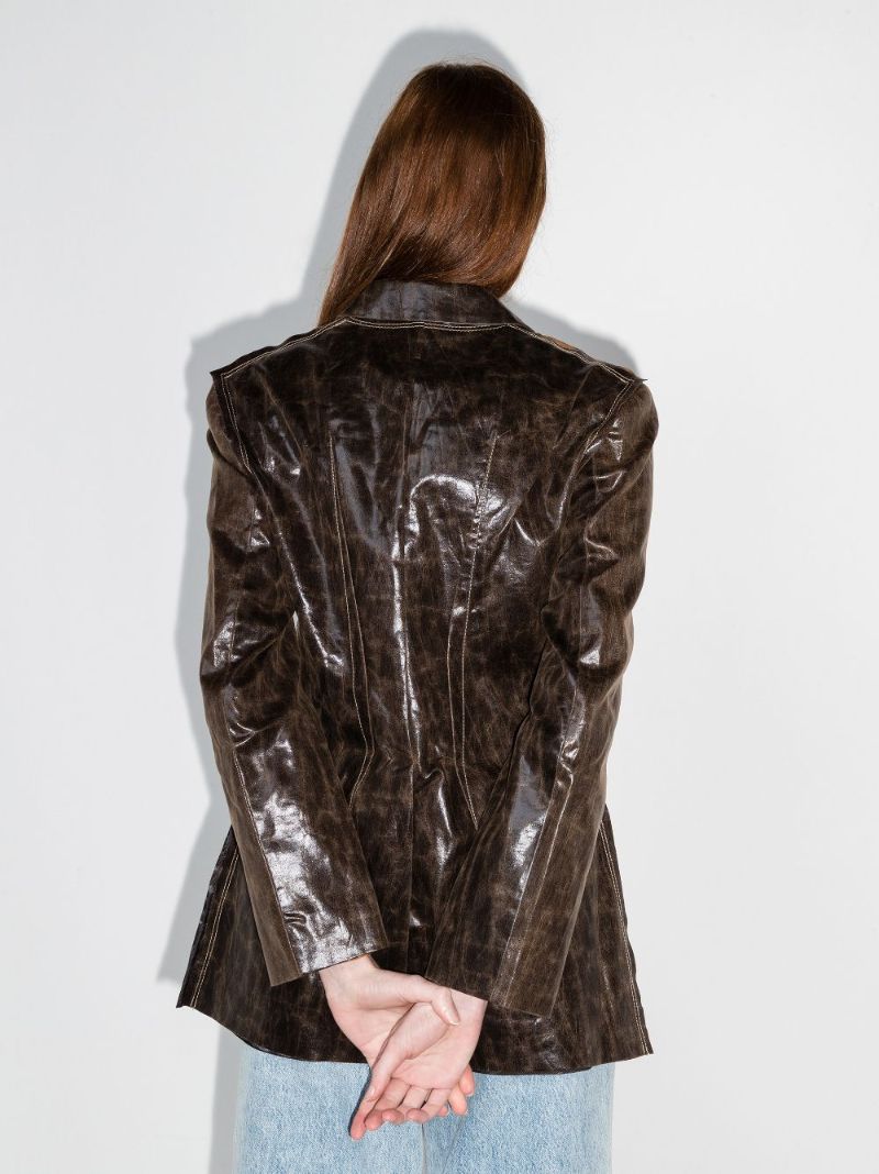 Margo Faux Leather Blazer